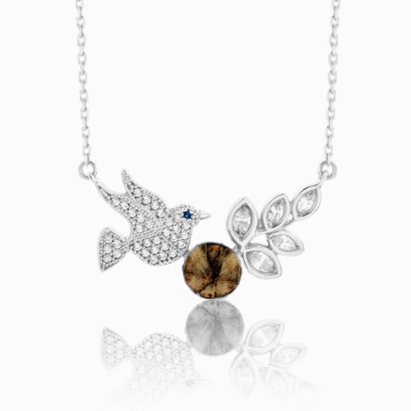 Colar Espírito Santo em Prata 925 com a Rosa Eterna e Zircônias