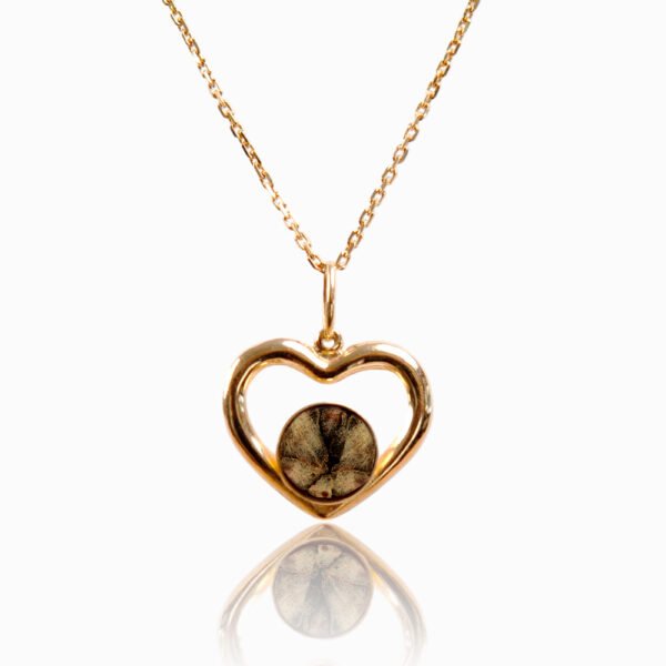 Colar Coração com Banho de Ouro 18k e a Rosa Eterna